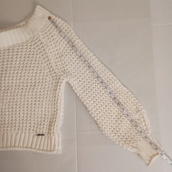 Abercrombie & Fitch Off White Large Knit Bateau Neck Sweater Women’s Size XS EUC - Picture 12 of 14